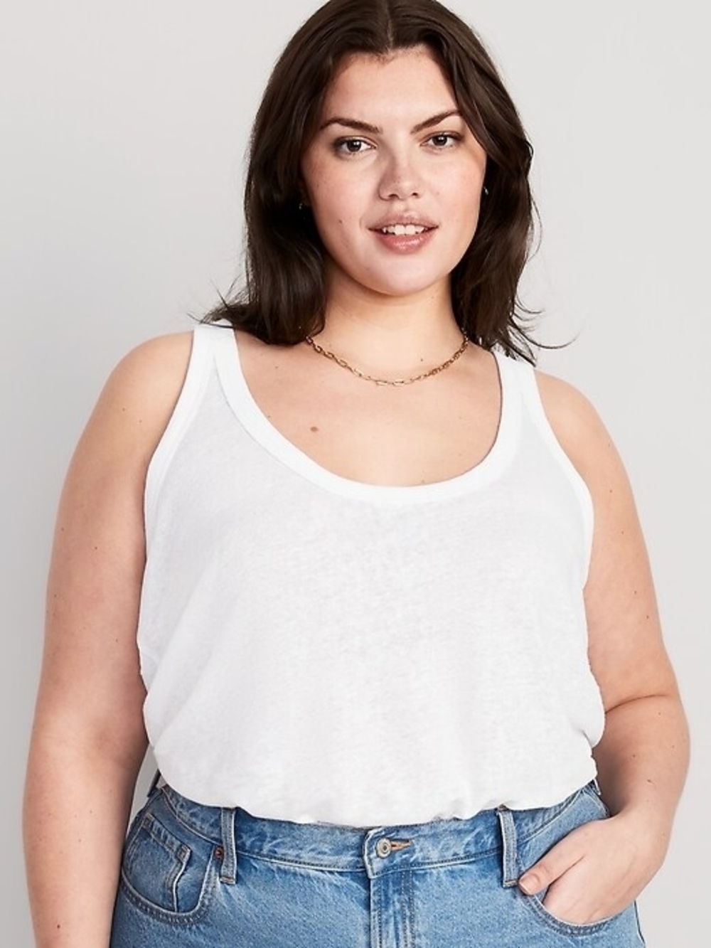 Old Navy Cream Scoop Neck Tank Top